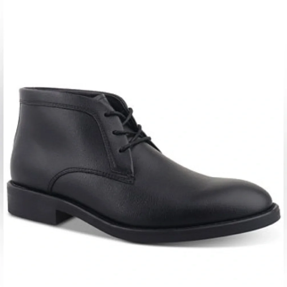 Alfani Men's Zane Lace-Up Chukka Boots - Black- Size 10.5
